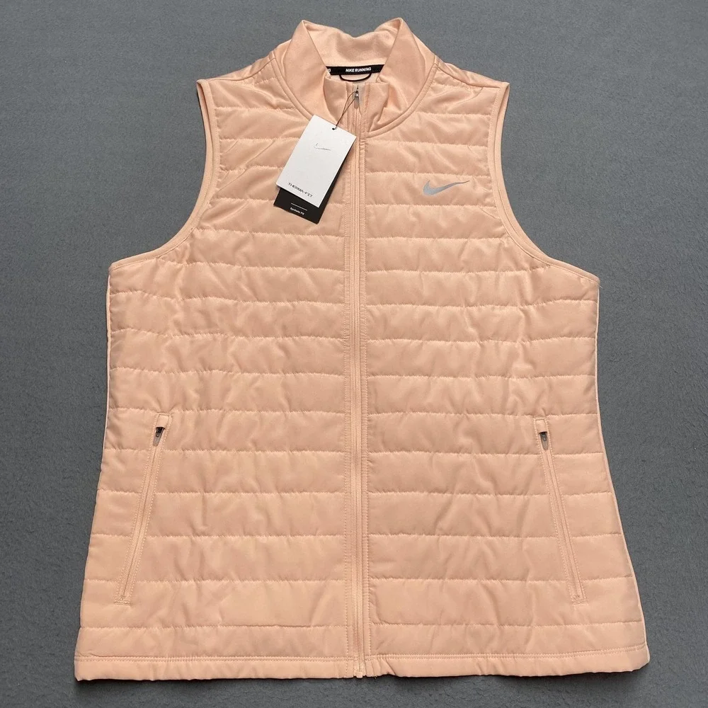 Nike Vest Womens XL Peach Therma-FIT Running Full Zip Synthetic‎ Fill DD6035-800